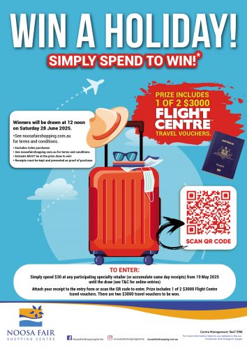 Win a Holiday worth $3,000.  Two holidays to be won